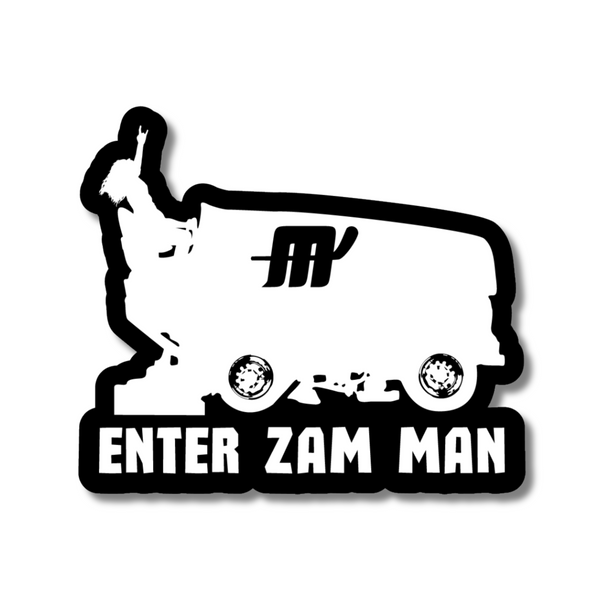 Enter Zam Man Sticker